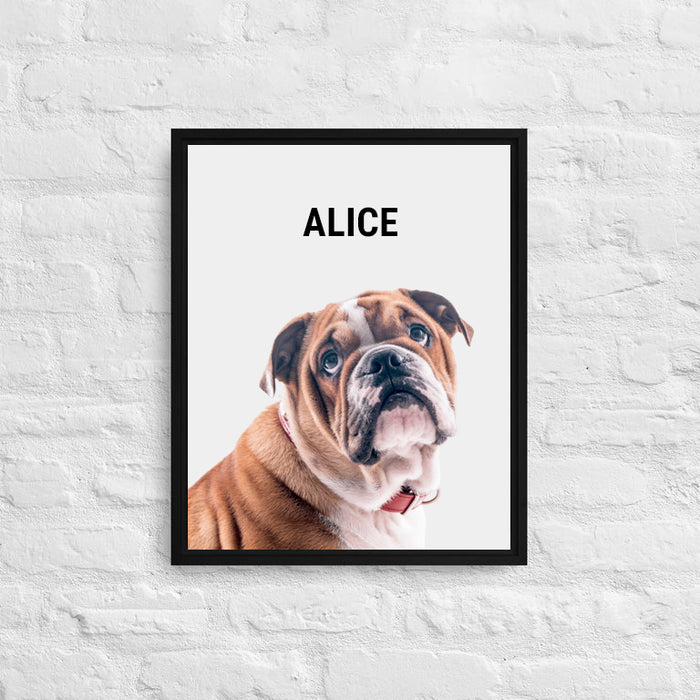 Personalized English Bulldog Framed Canvas Print